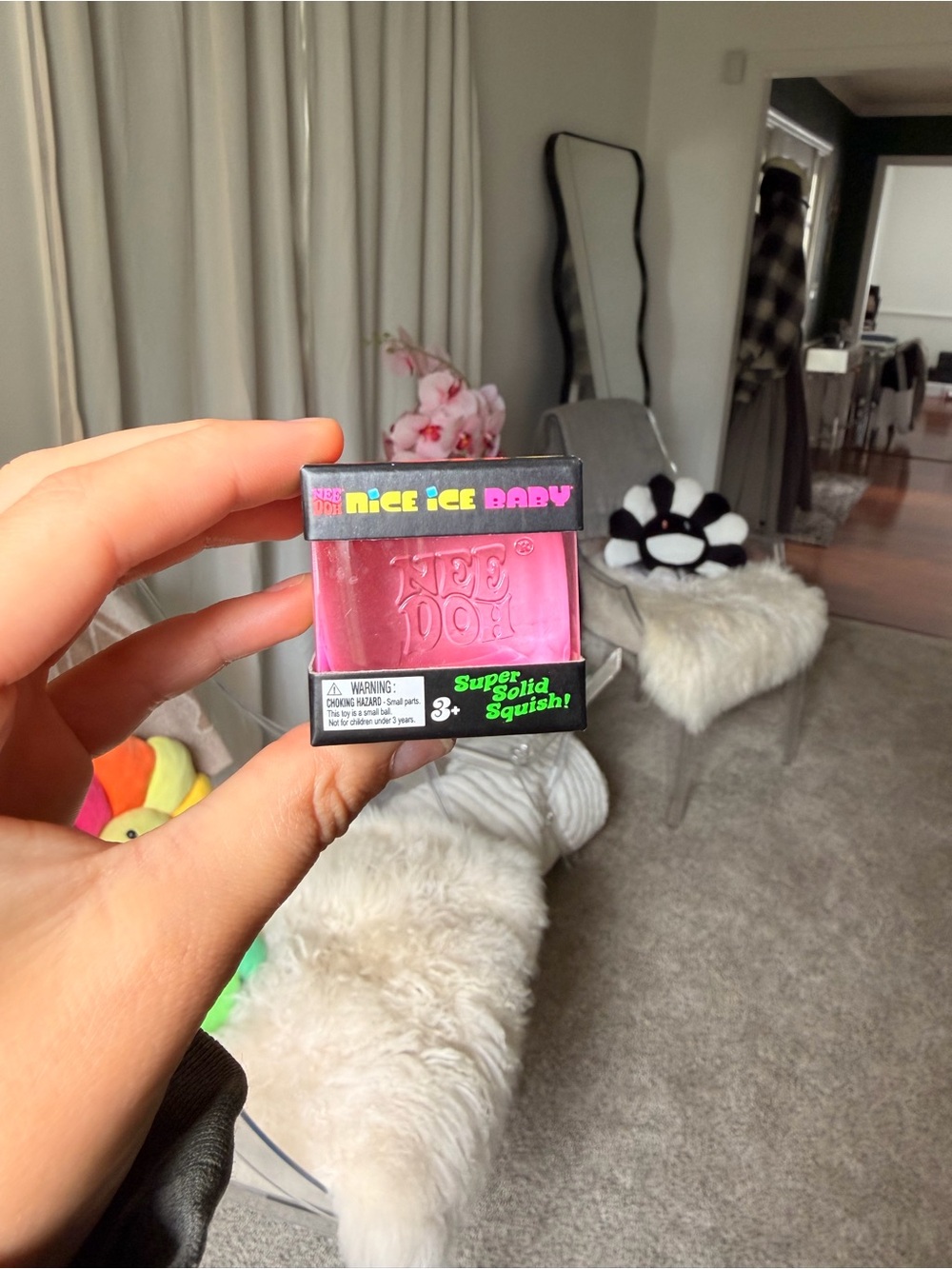 Pink Needoh Nice Ice Baby Super Solid Squish Toy